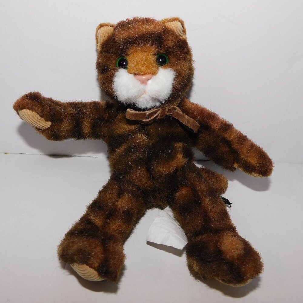Russ Berrie Tabatha Tabby cat  8" Plush Stuffed Brown Striped Heartcraft 259